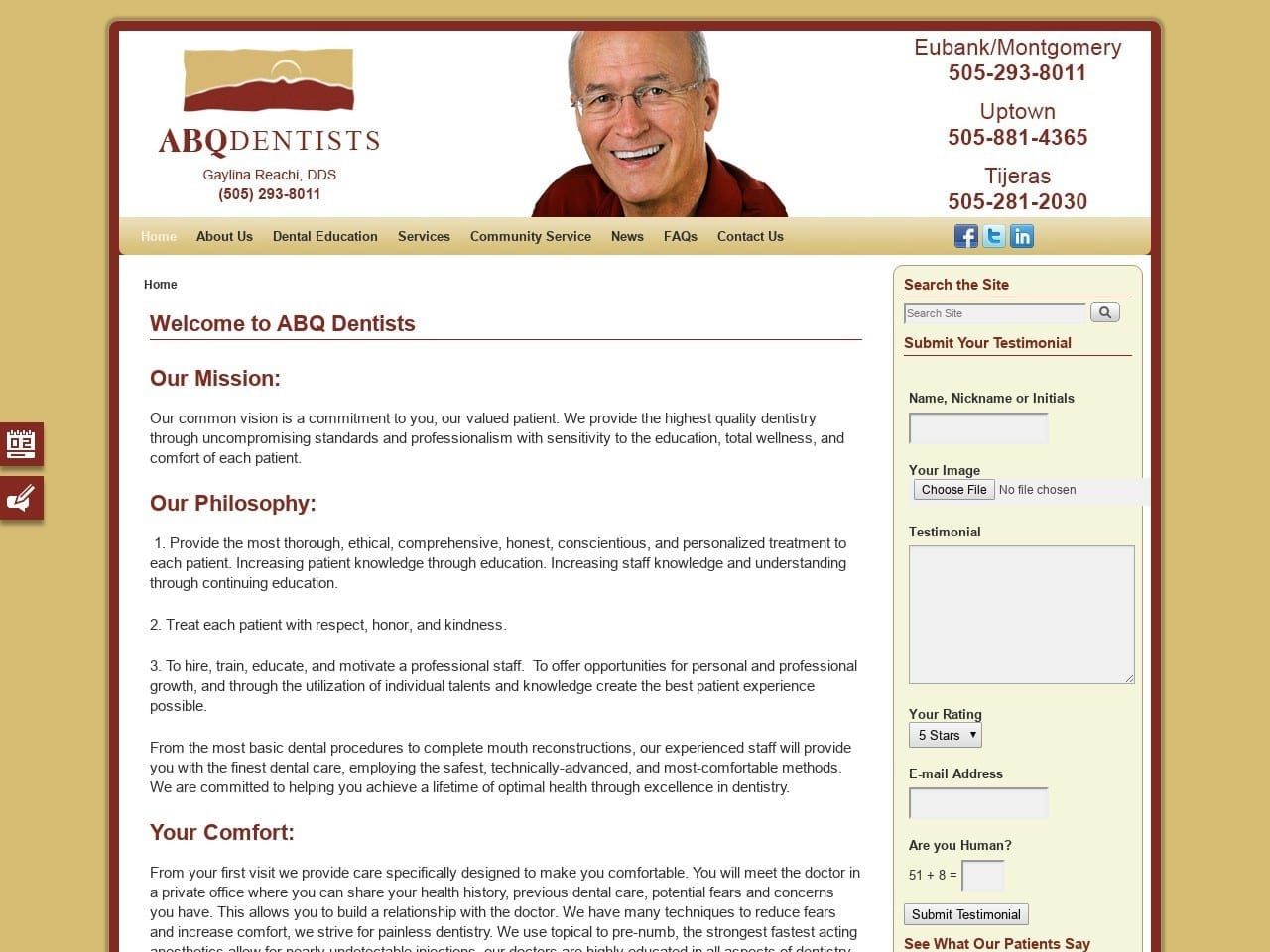 Abq Dentists Kuligowski Wallace K DDS Website Screenshot from abqdentists.com