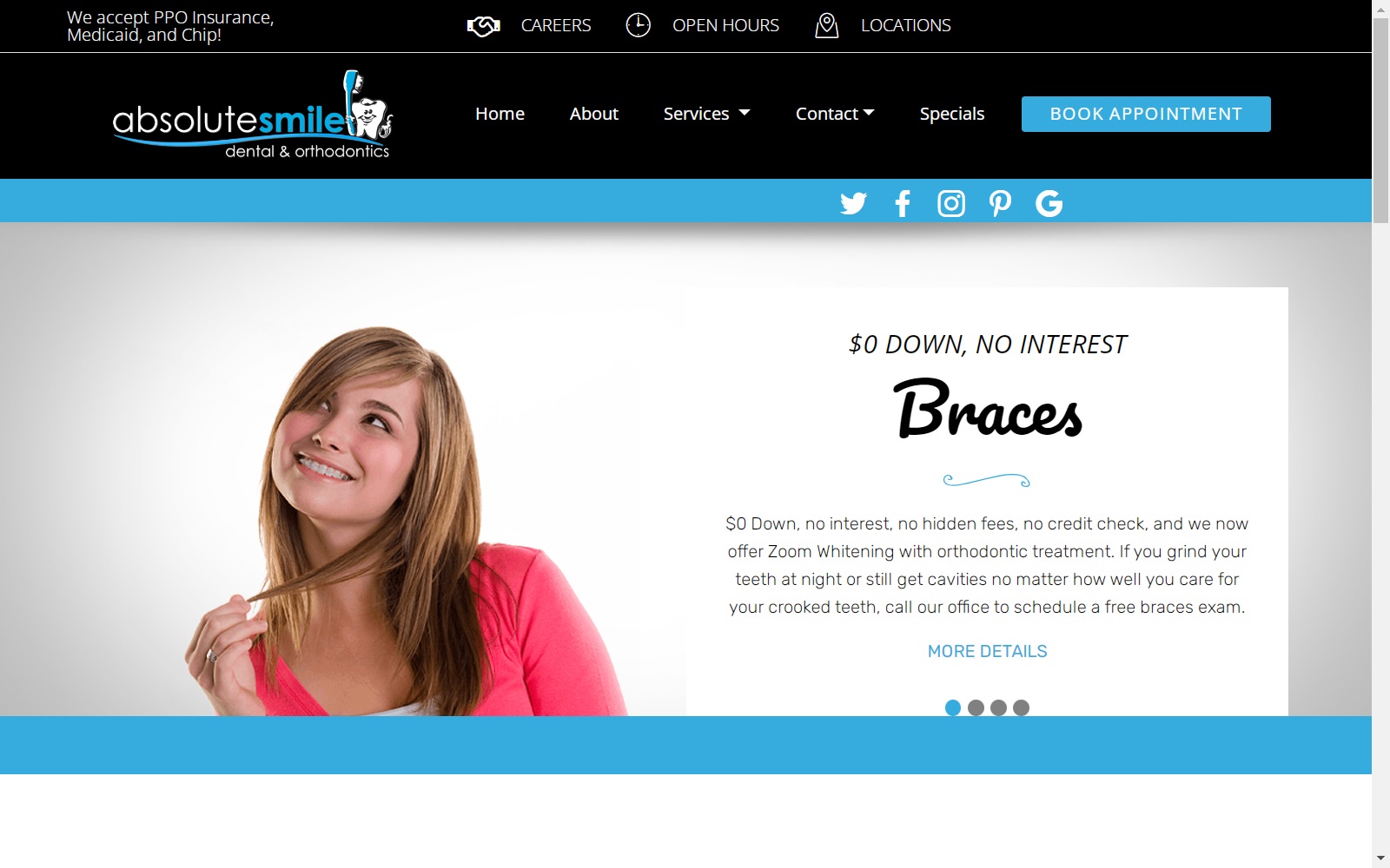 absolutesmiledental.com screenshot