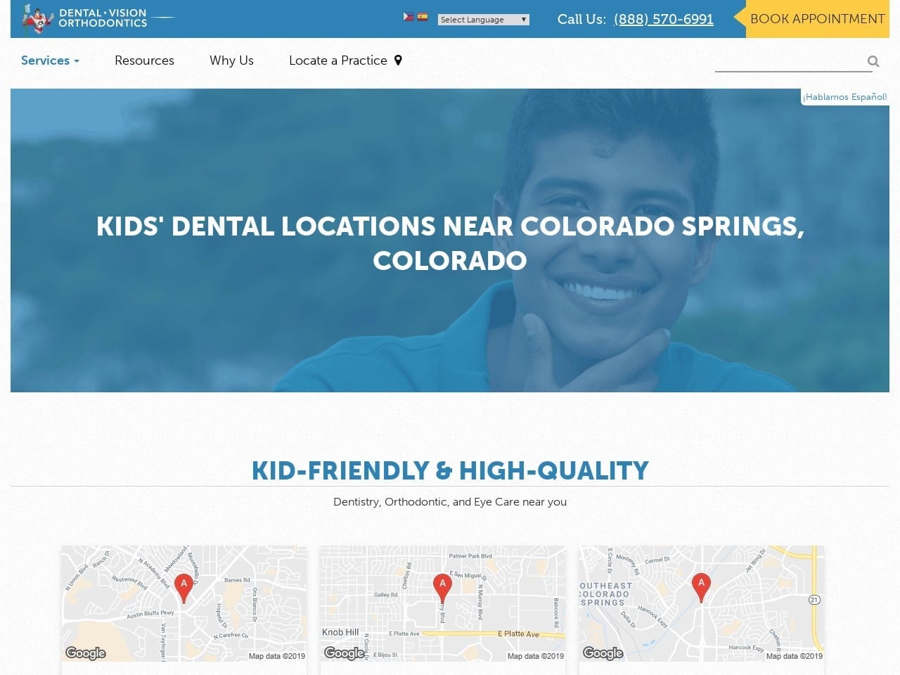 Academy Kids Dental Vision & Orthodontics Website Screenshot from academykidsdental.com