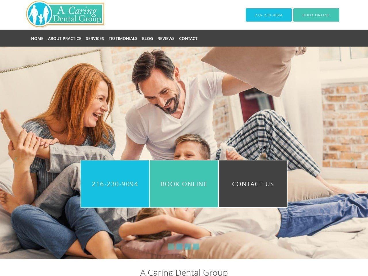 A Caring Dental Group Website Screenshot from acaringdentalgroup.com