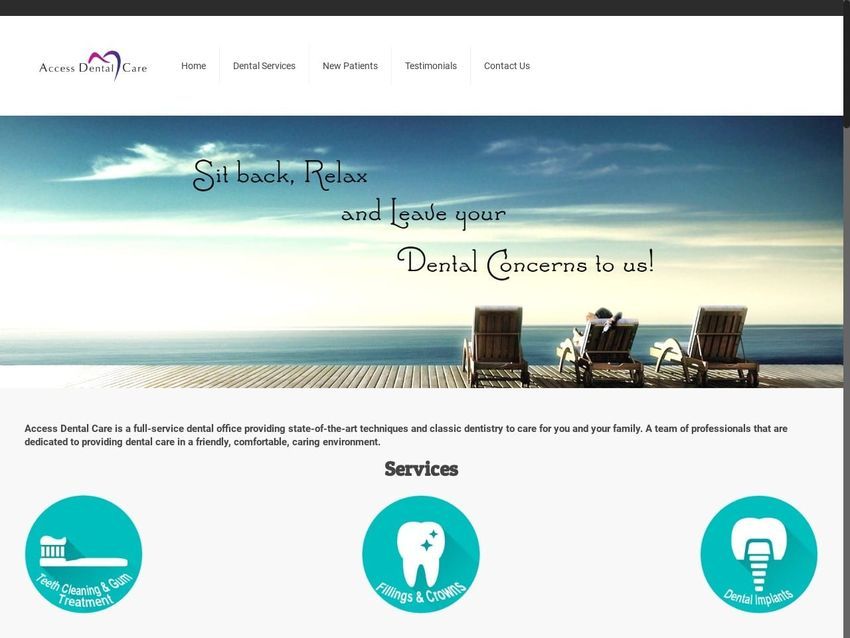 Access Dental Care Website Screenshot from accessdentalcare.org