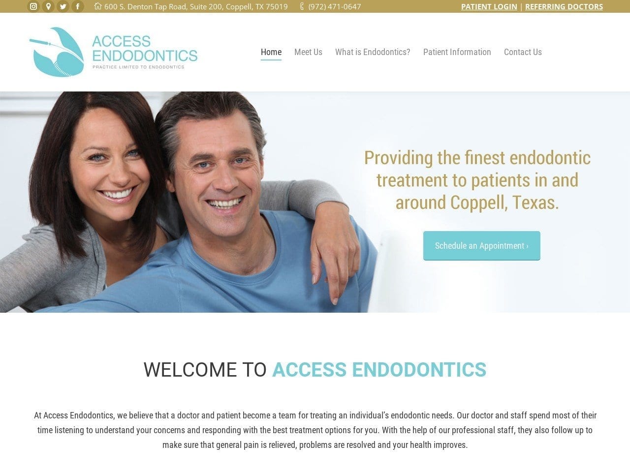 Access Endodontics John S. Lee DMD MS Website Screenshot from accessendodfw.com