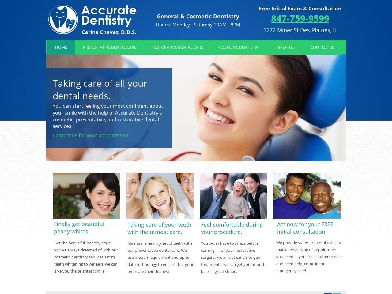 Accurate Dentist Website Screenshot from accuratedentistry.net