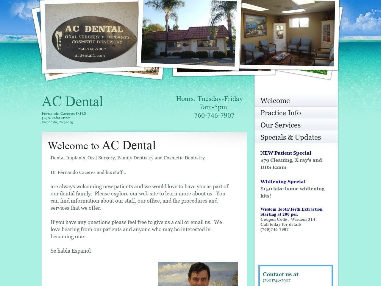 AC Dental / Fernando Caceres DDS Inc. Website Screenshot from acdental1.com