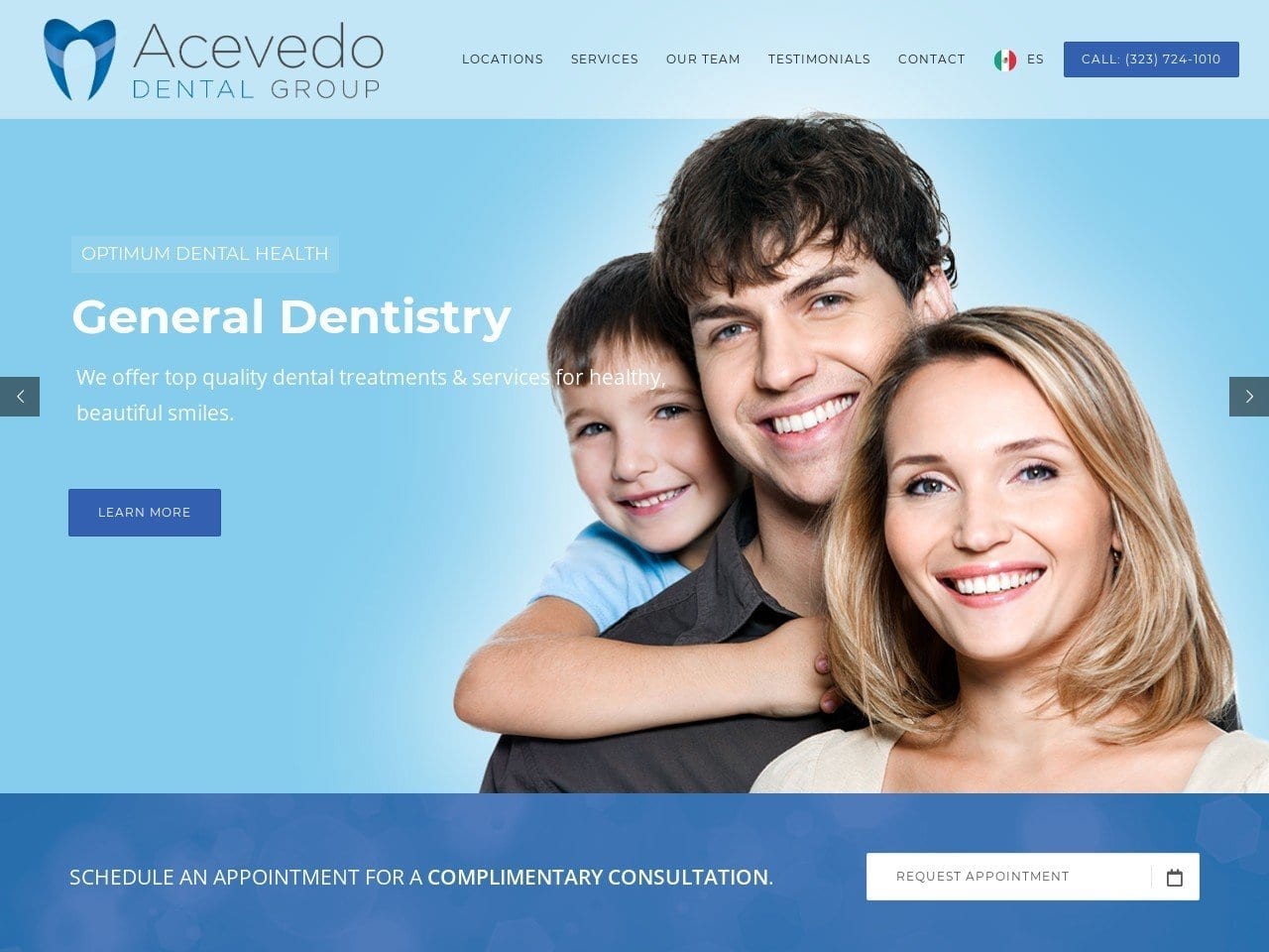 Varela Dental Group Website Screenshot from acevedodentalgroup.com