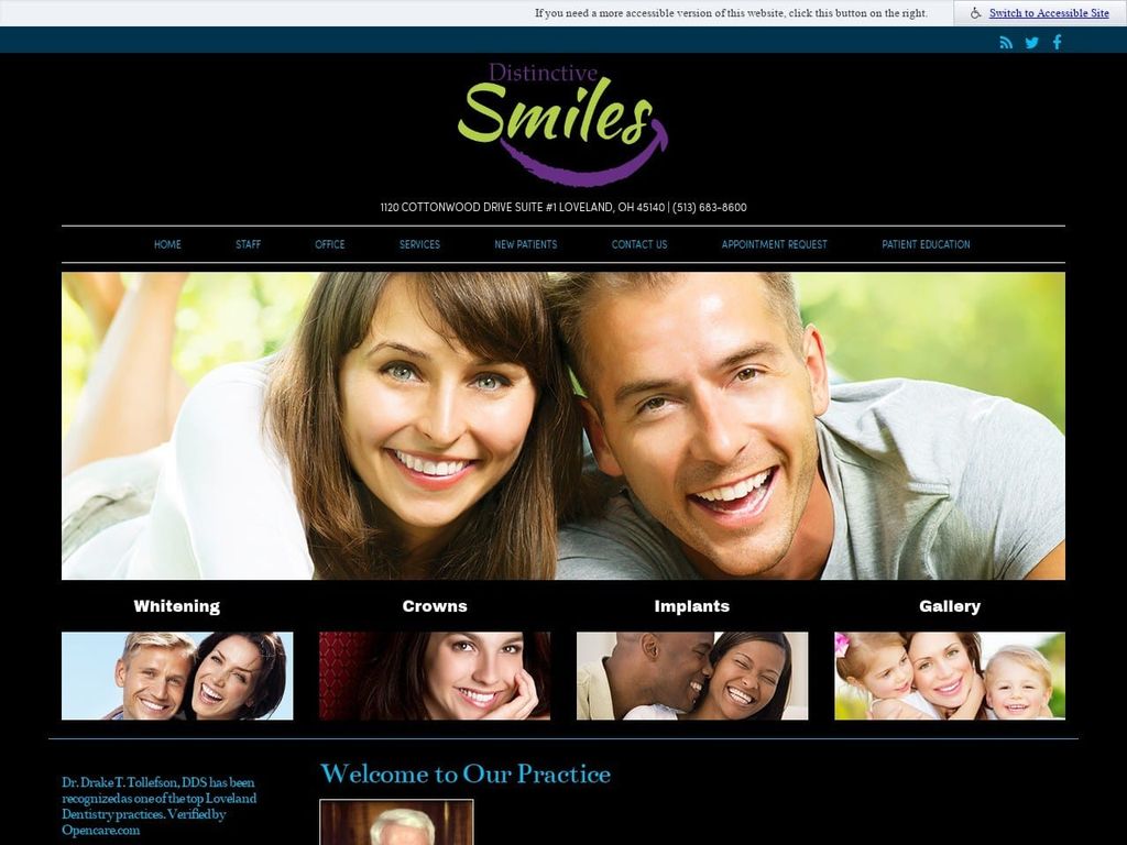 Distinctive Smiles Website Screenshot from achievingdistinctivesmiles.com