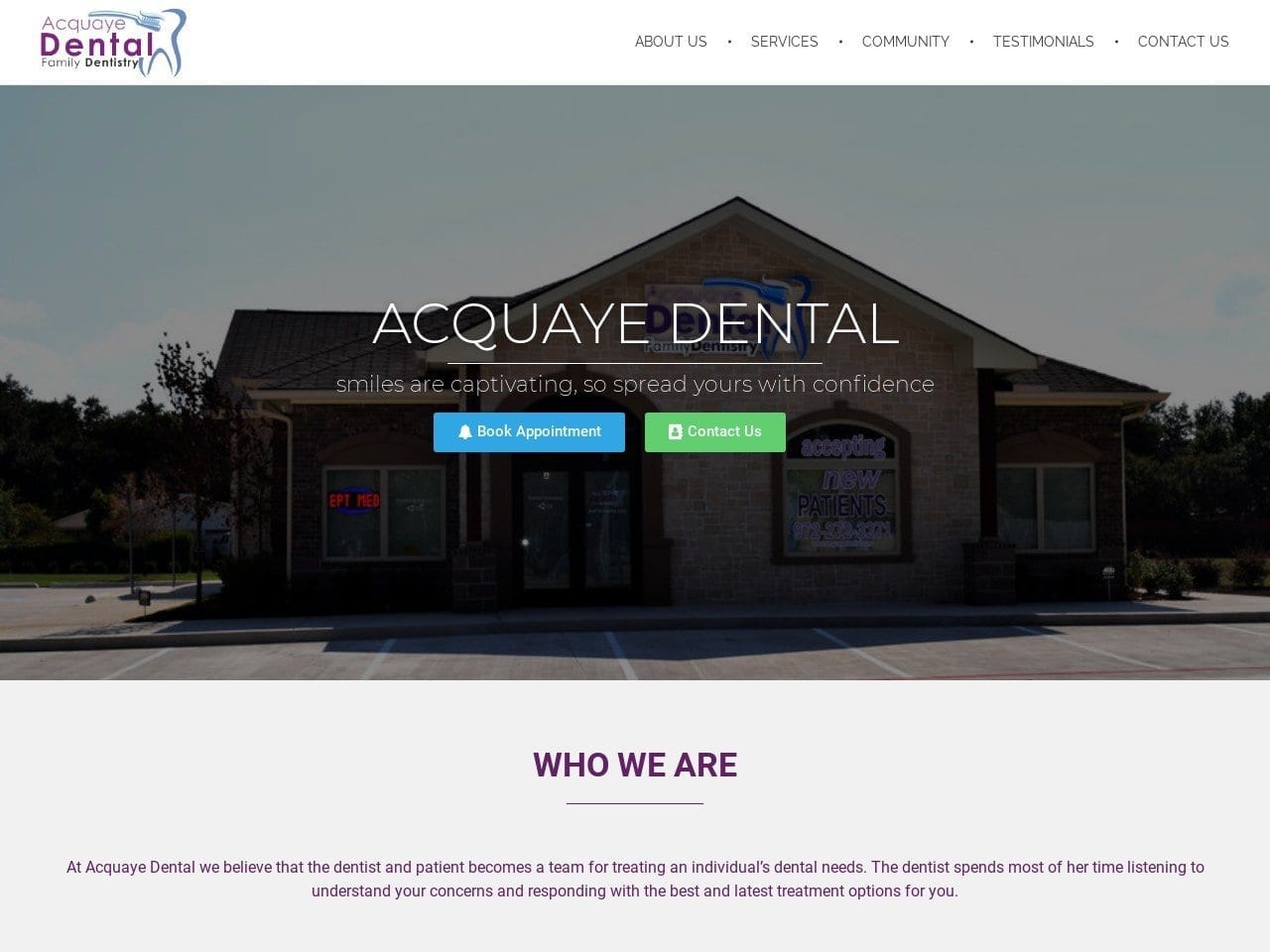 Acquaye Elizabeth G DDS Website Screenshot from acquayedental.com