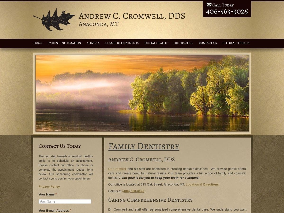 Cromwell Andrew C DDS Website Screenshot from acromwelldentist.com