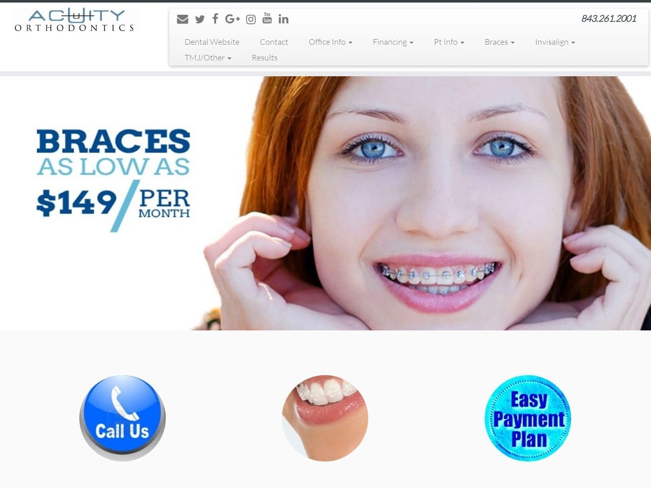 Acuity Orthodontics Summerville Knightsville Ortho Website Screenshot from acuityortho.com