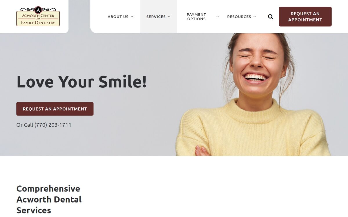 acworthdentalcenter.com screenshot