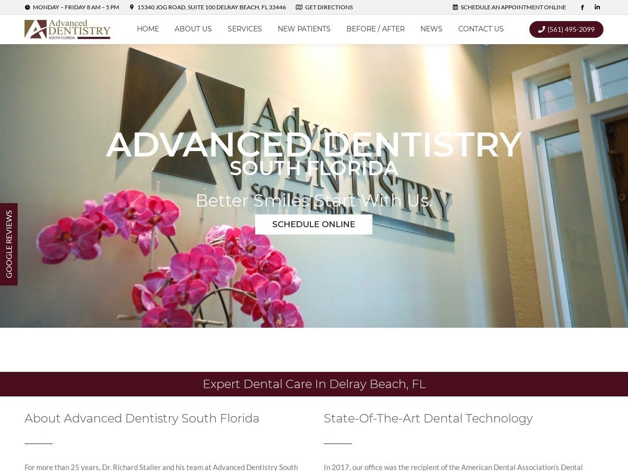 Advanced Dentistry South Florida Website Screenshot from ad-sf.com