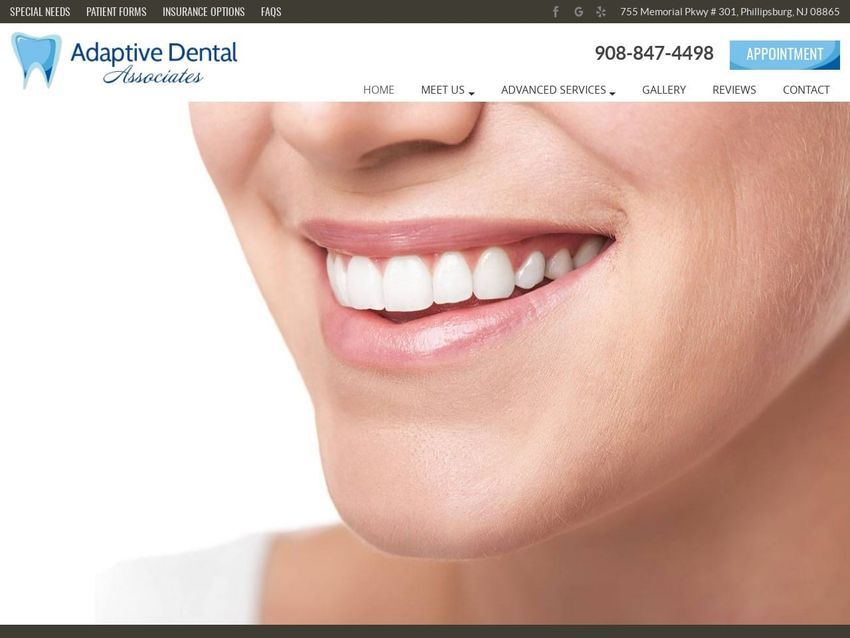Adaptive Dental Associates Website Screenshot from adaptivedental.com
