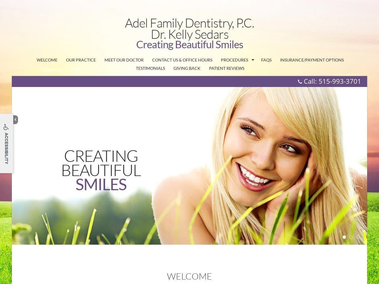 Adel Family Dentist Website Screenshot from adelfamilydentistry.com