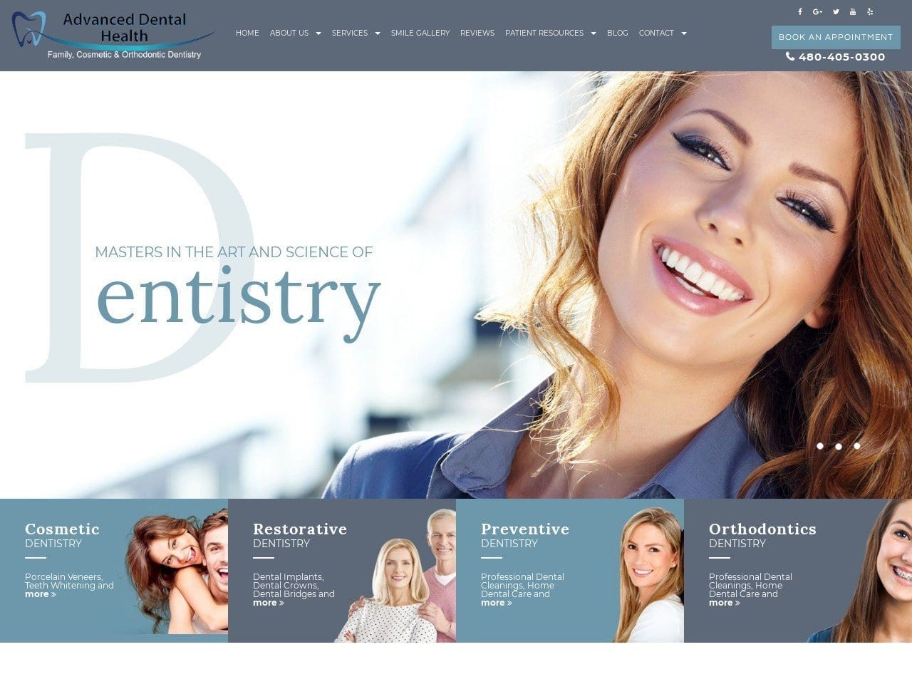 Advanced Dental Health Website Screenshot from adhaz.com