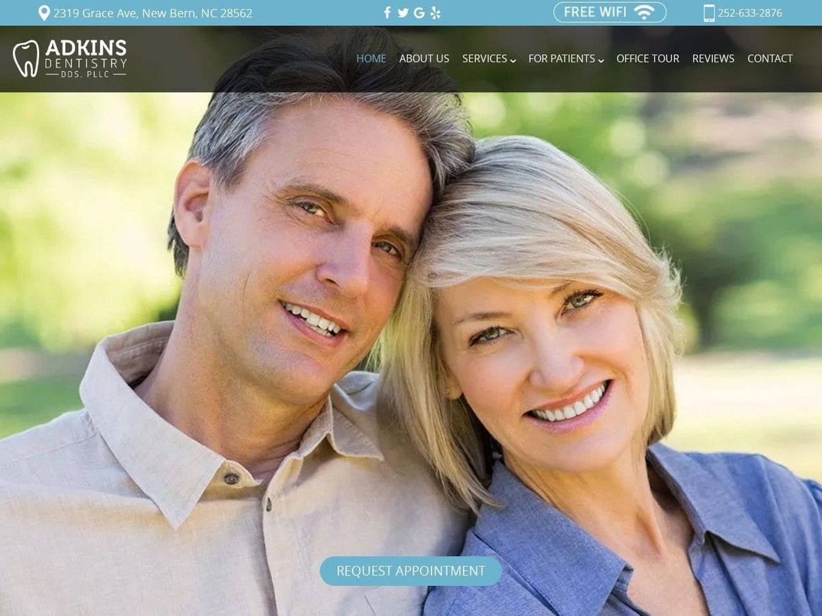 Bradley N. Adkins DDS Website Screenshot from adkinsdds.com