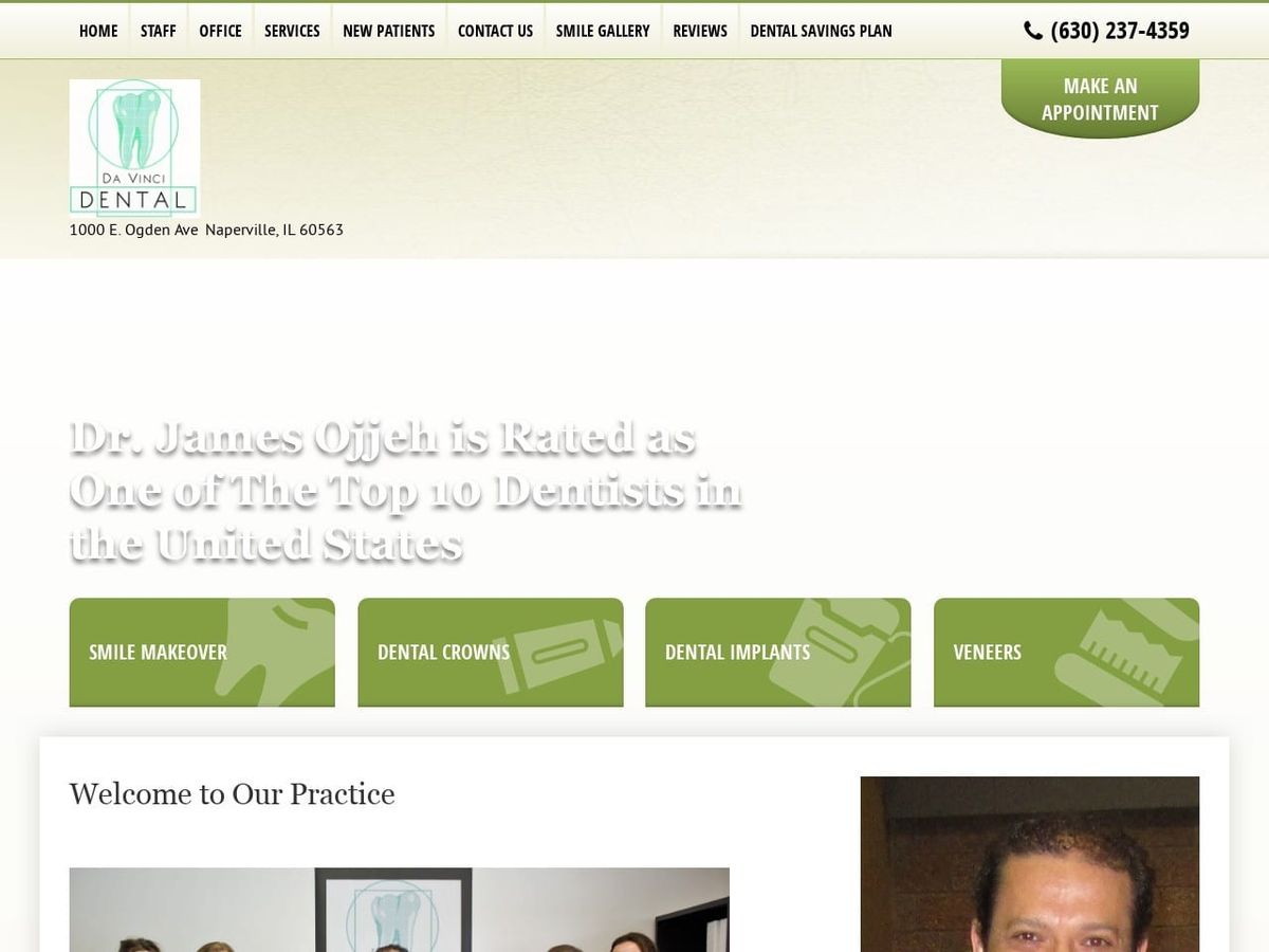 Dr. Omar A. Ojjeh DMD Website Screenshot from adnandental.com