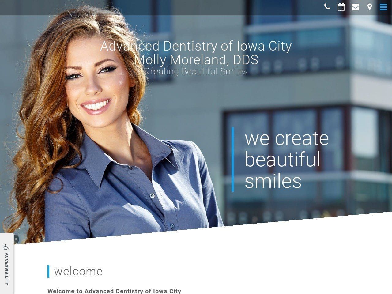 Advanced Dentist Website Screenshot from adoic.com
