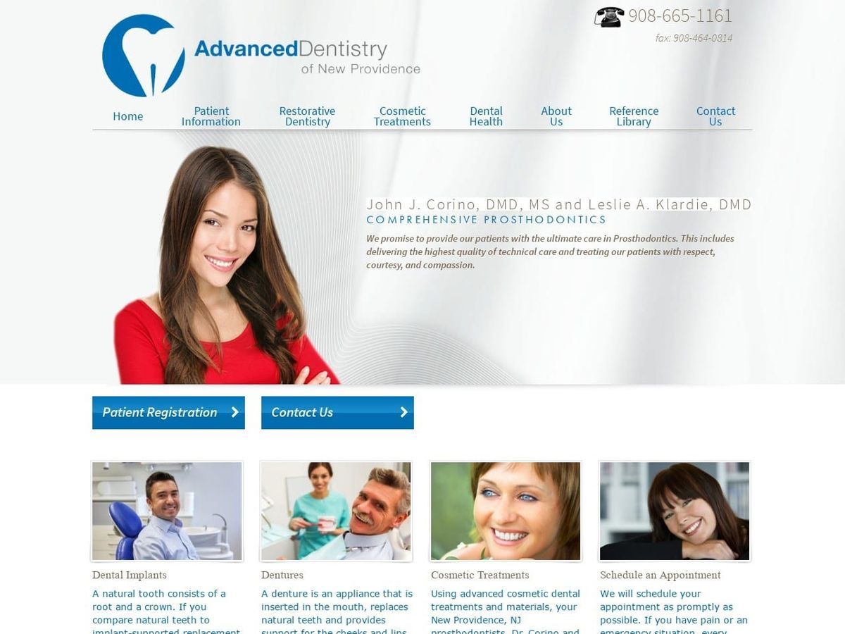 Advanced Dentist Website Screenshot from adonp.com