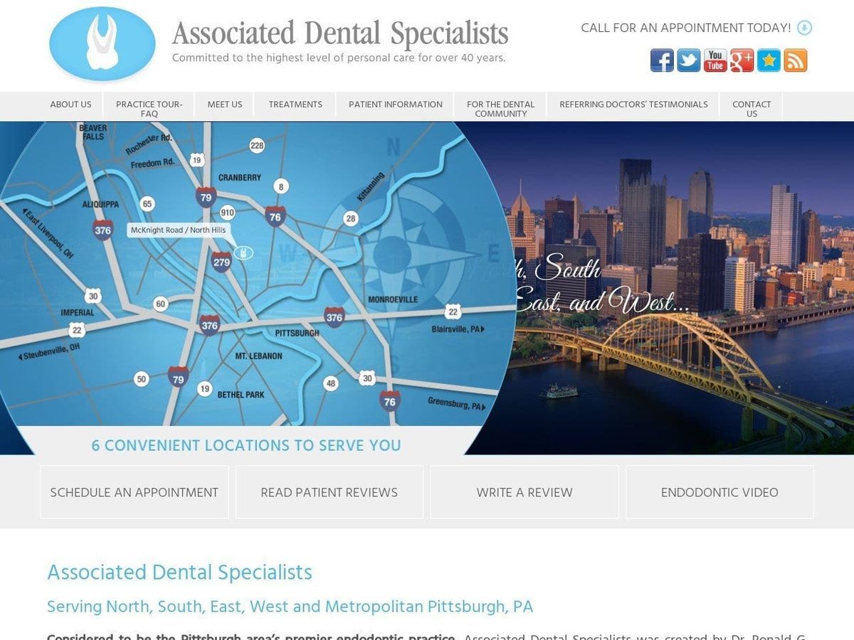 Associated Dental Specialists Smith Richard S DDS Website Screenshot from ads-endo.com