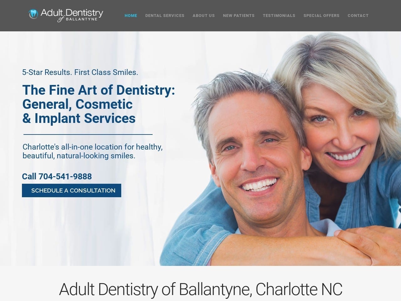 Dr. Robert L. Harrell DDS Website Screenshot from adultdentistryofballantyne.com