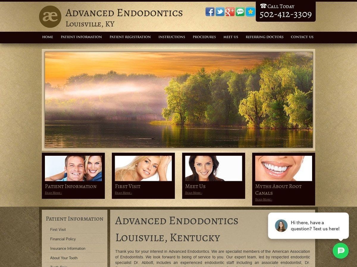 Advanced Endodontics Website Screenshot from advanced-endo.com