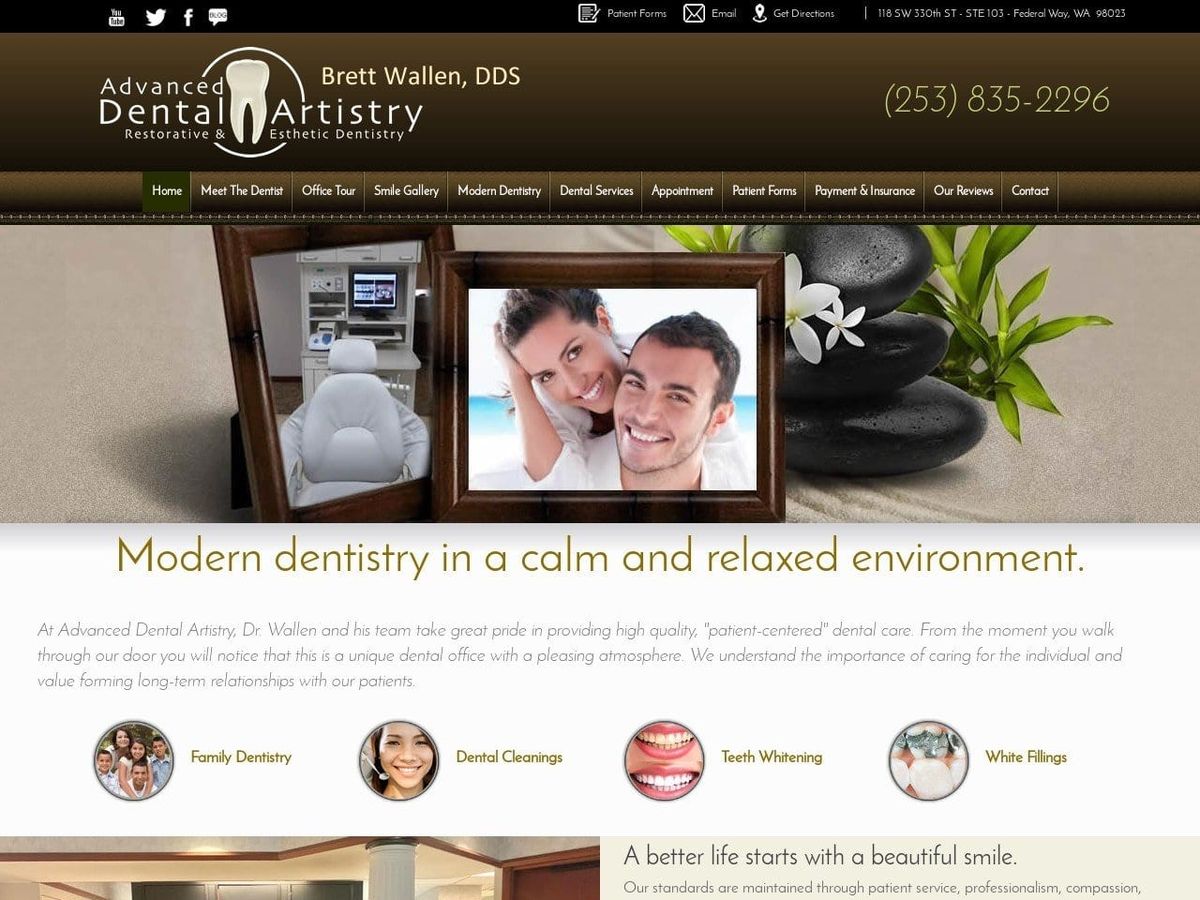 Advanced Dental Artistry Website Screenshot from advanceddentalartistry.com