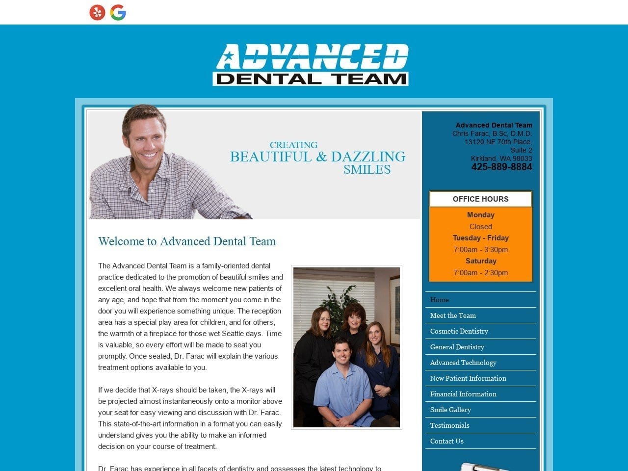 Advanced Dental Team Website Screenshot from advanceddentalteam.net