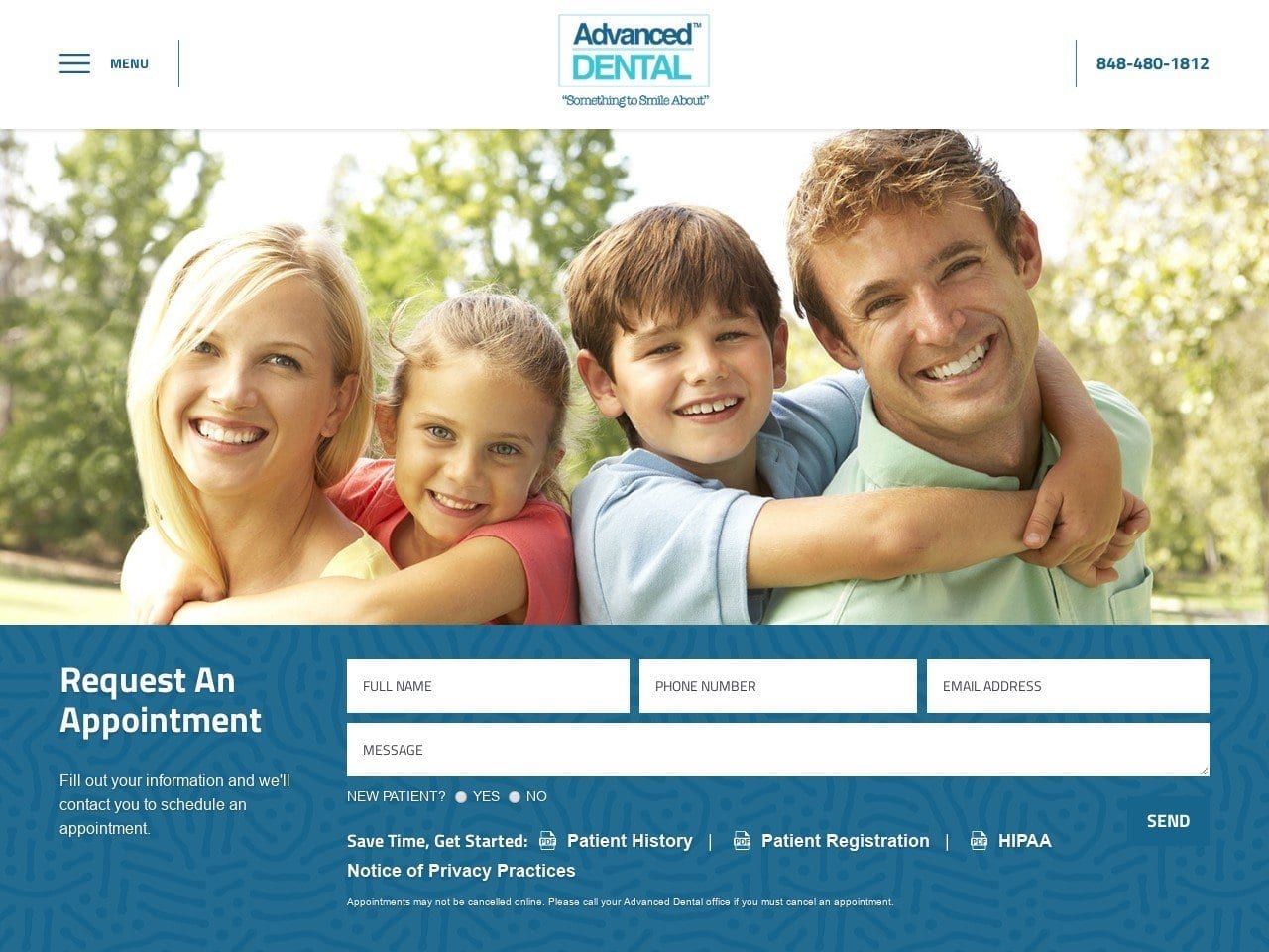 Advanced Dental Website Screenshot from advanceddentaltomsriver.com