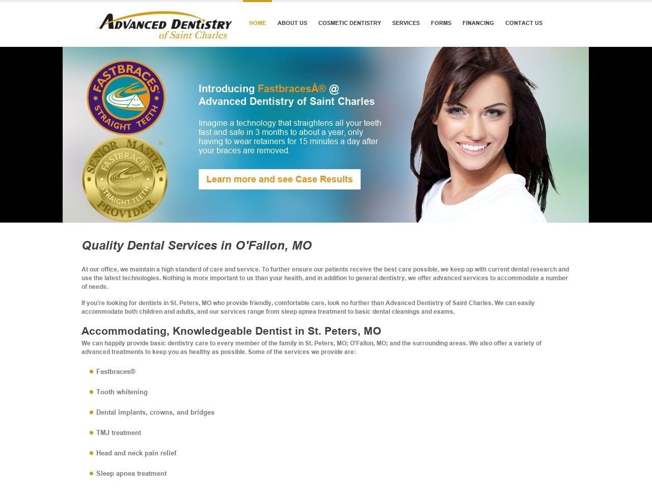 Advanced Dentistry of Saint Charles Website Screenshot from advanceddentistrynow.com