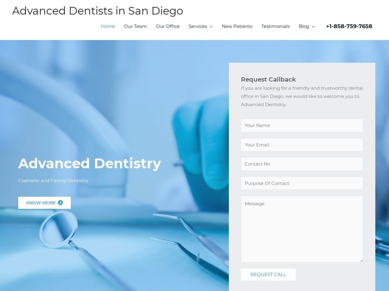 Advanced Dentist Website Screenshot from advanceddentistryofsandiego.com