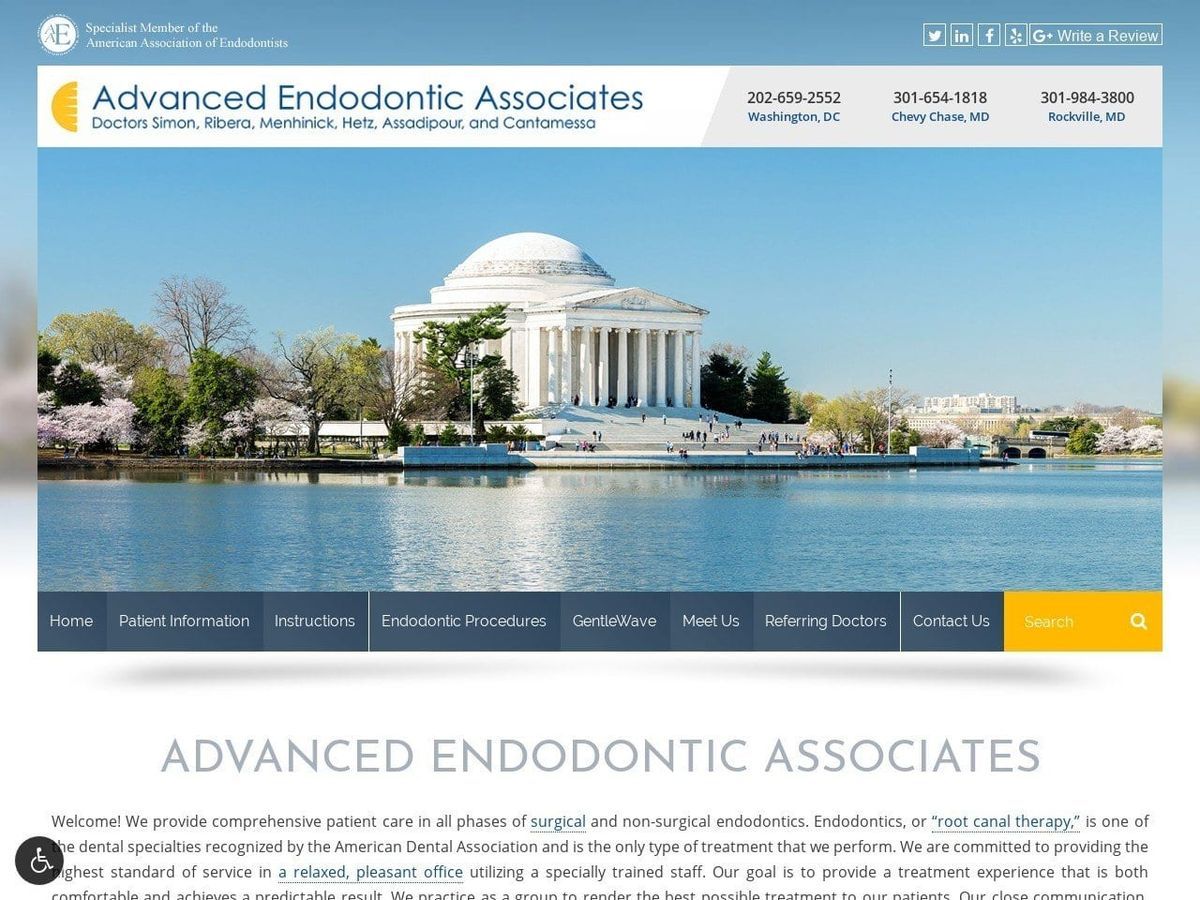 Advanced Endodontics Website Screenshot from advancedendo.biz