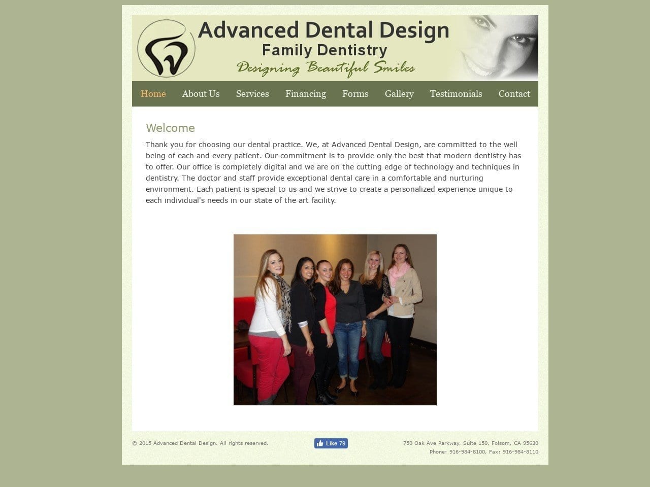 Advance Dental Design Website Screenshot from advancedentaldesign.com