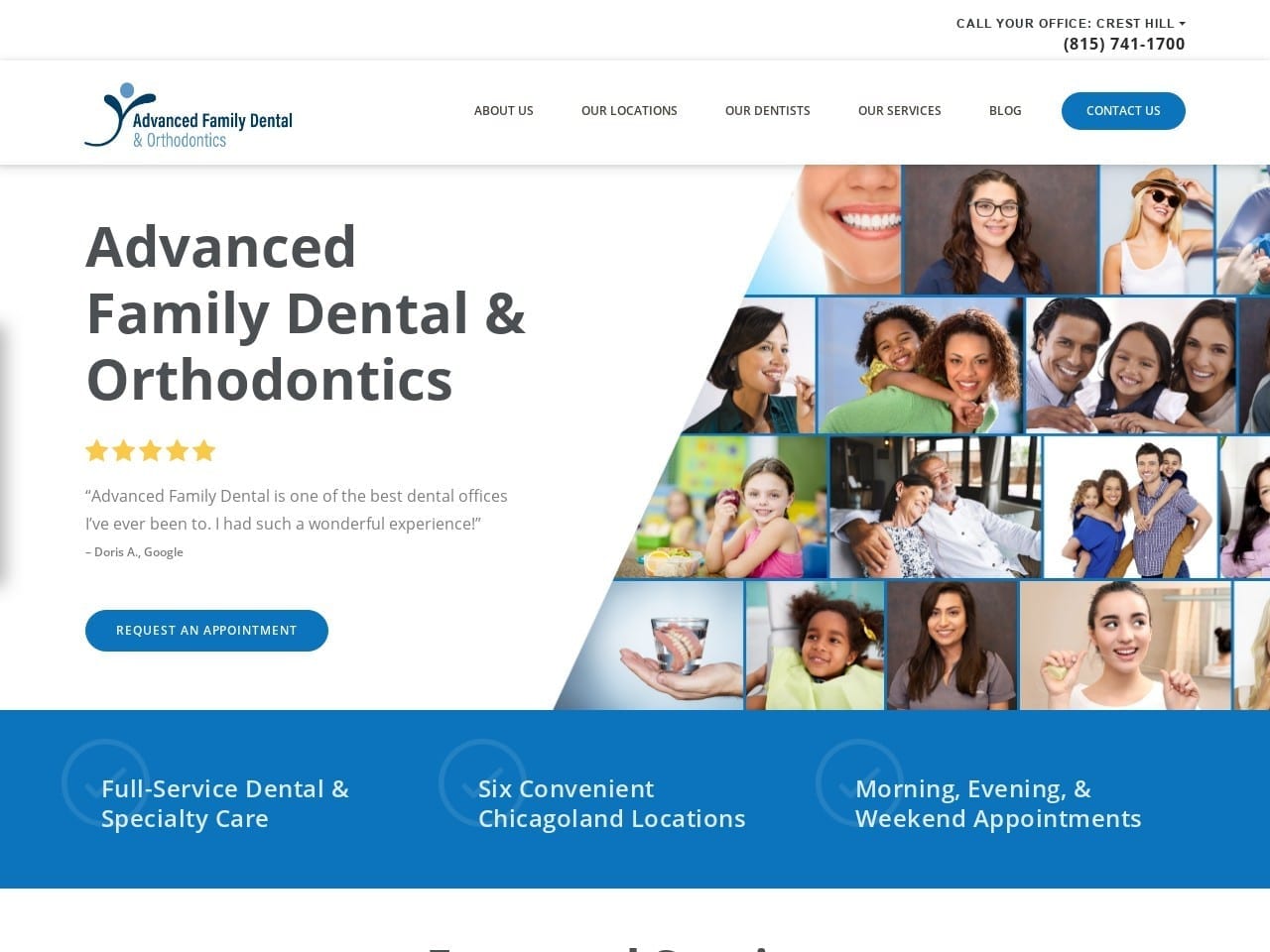 Advanced Family Dental PC Website Screenshot from advancedfamilydental.com