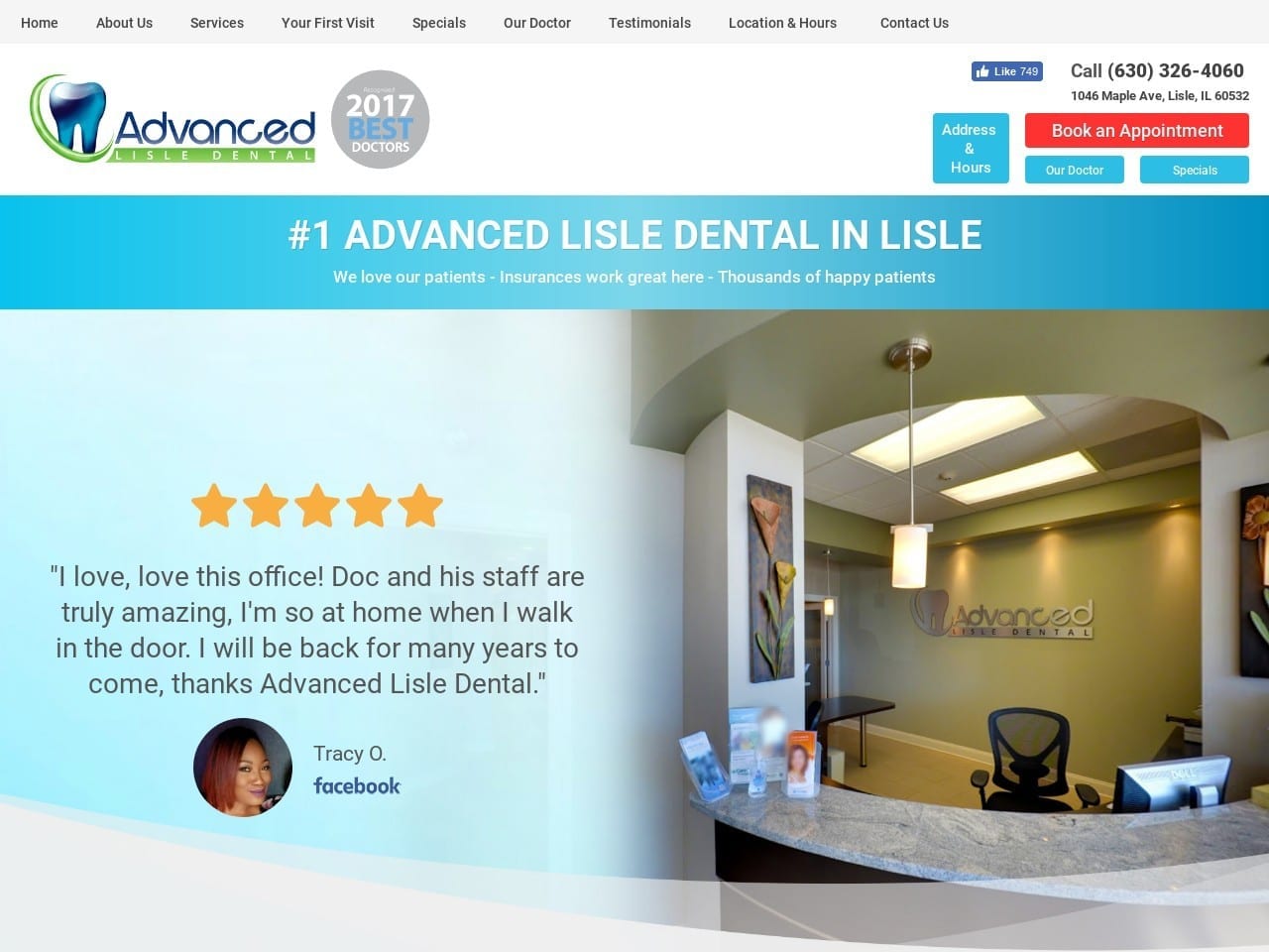 Advanced Lisle Dental Website Screenshot from advancedlisledental.com