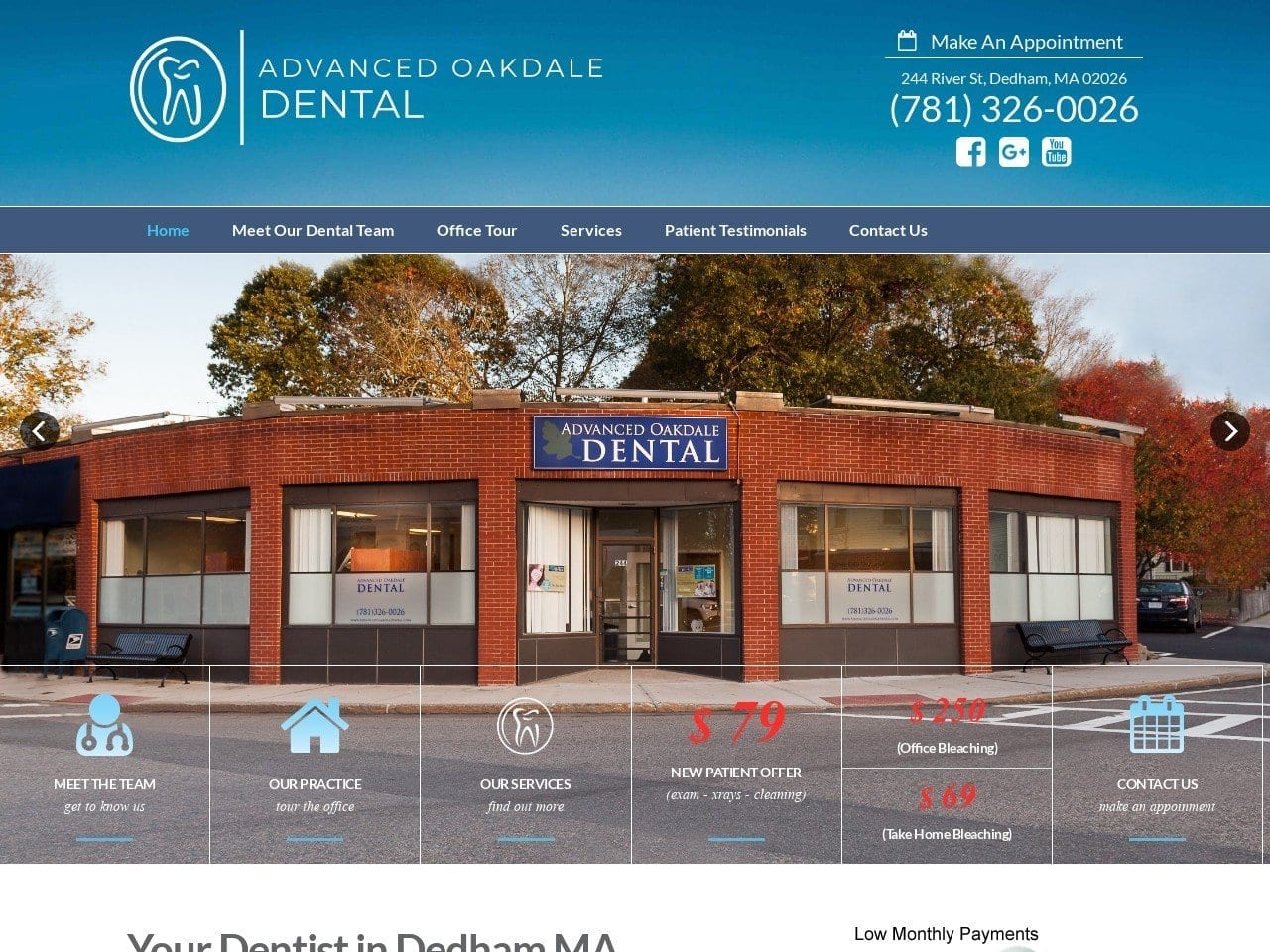 Advanced Oakdale Dental Website Screenshot from advancedoakdaledental.com