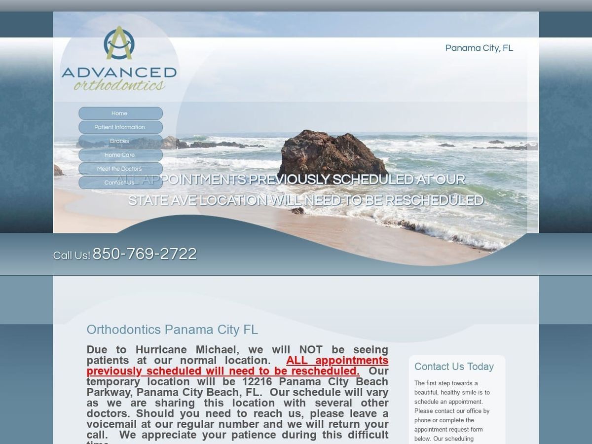 Advanced Orthodontics Website Screenshot from advancedorthodontics.info
