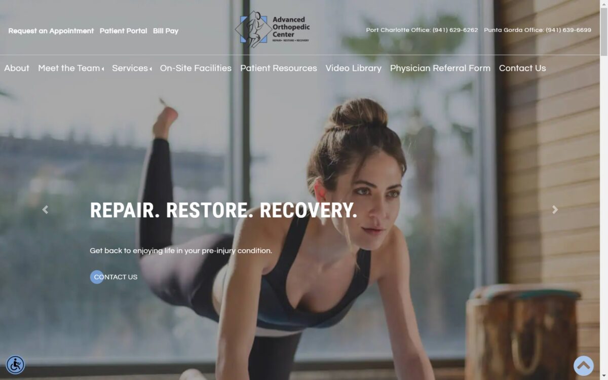 advancedorthopediccenter.com screenshot