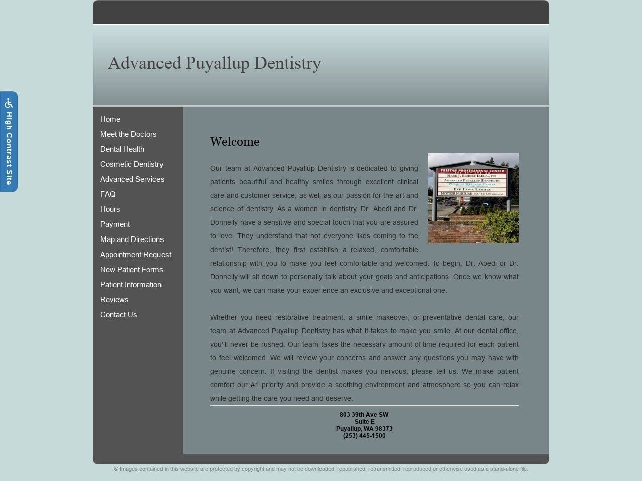 Abedi Parvin DDS Website Screenshot from advancedpuyallupdentistry.com