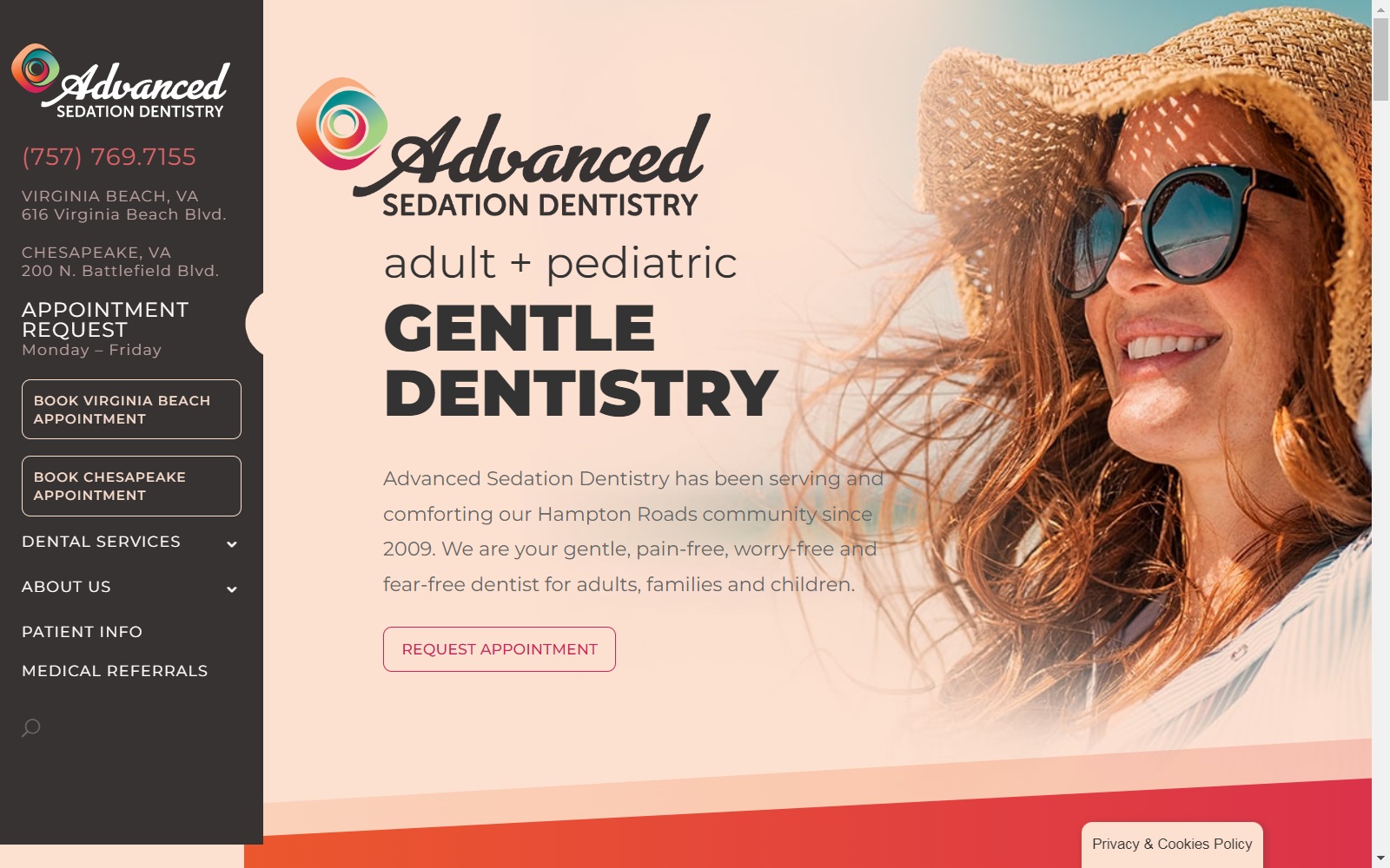 advancedsedationdds.com screenshot