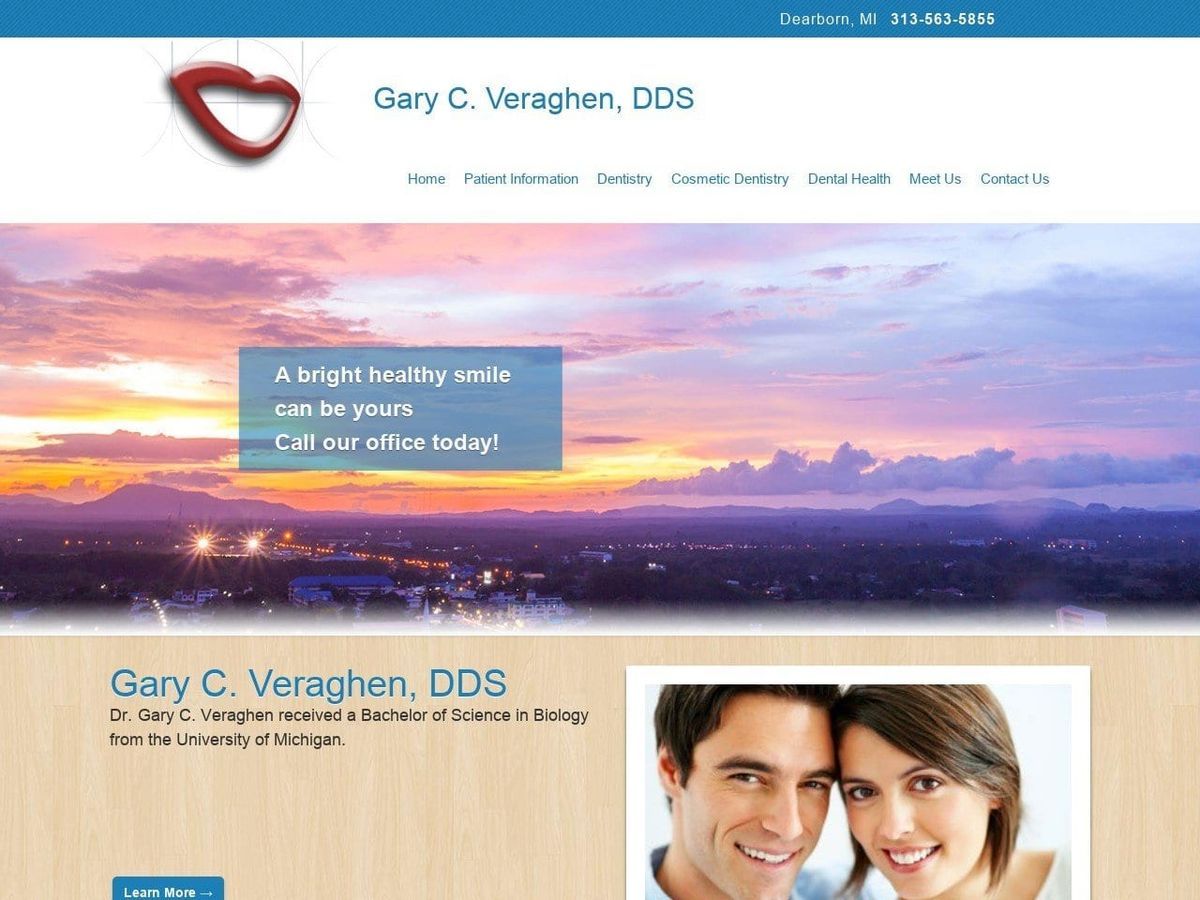 Dr. Gary C. Veraghen DDS Website Screenshot from advancedsmile.com