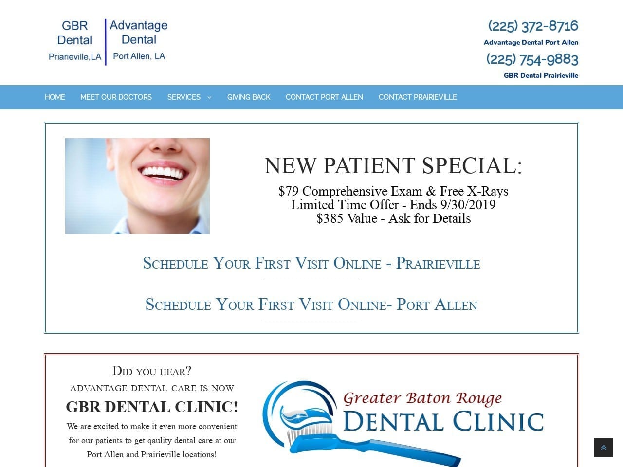 Advantage Dental Care LLC Louis L Mason DDS Website Screenshot from advantagedentalpa.com