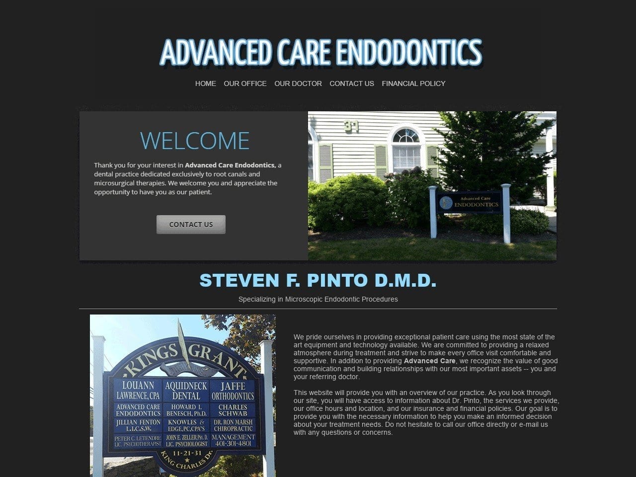 Advanced Care Endodontics Website Screenshot from advcare-endo.com