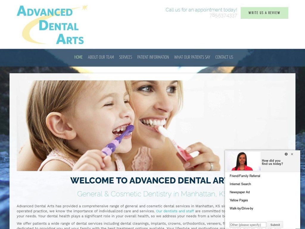 Adv Dentarts Website Screenshot from advdentarts.com