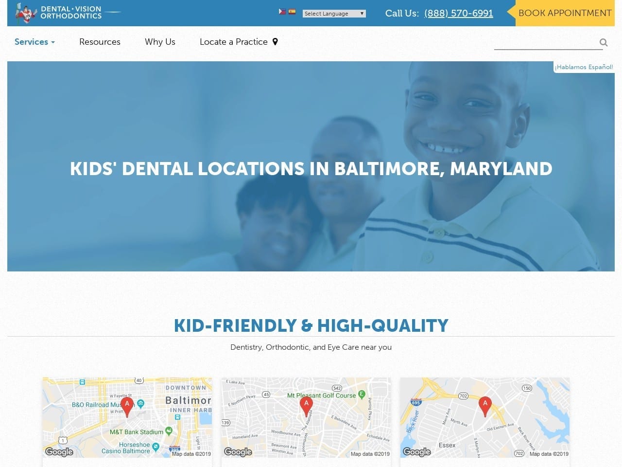 Adventure Dental & Orthodontics Website Screenshot from adventurebaltimore.com