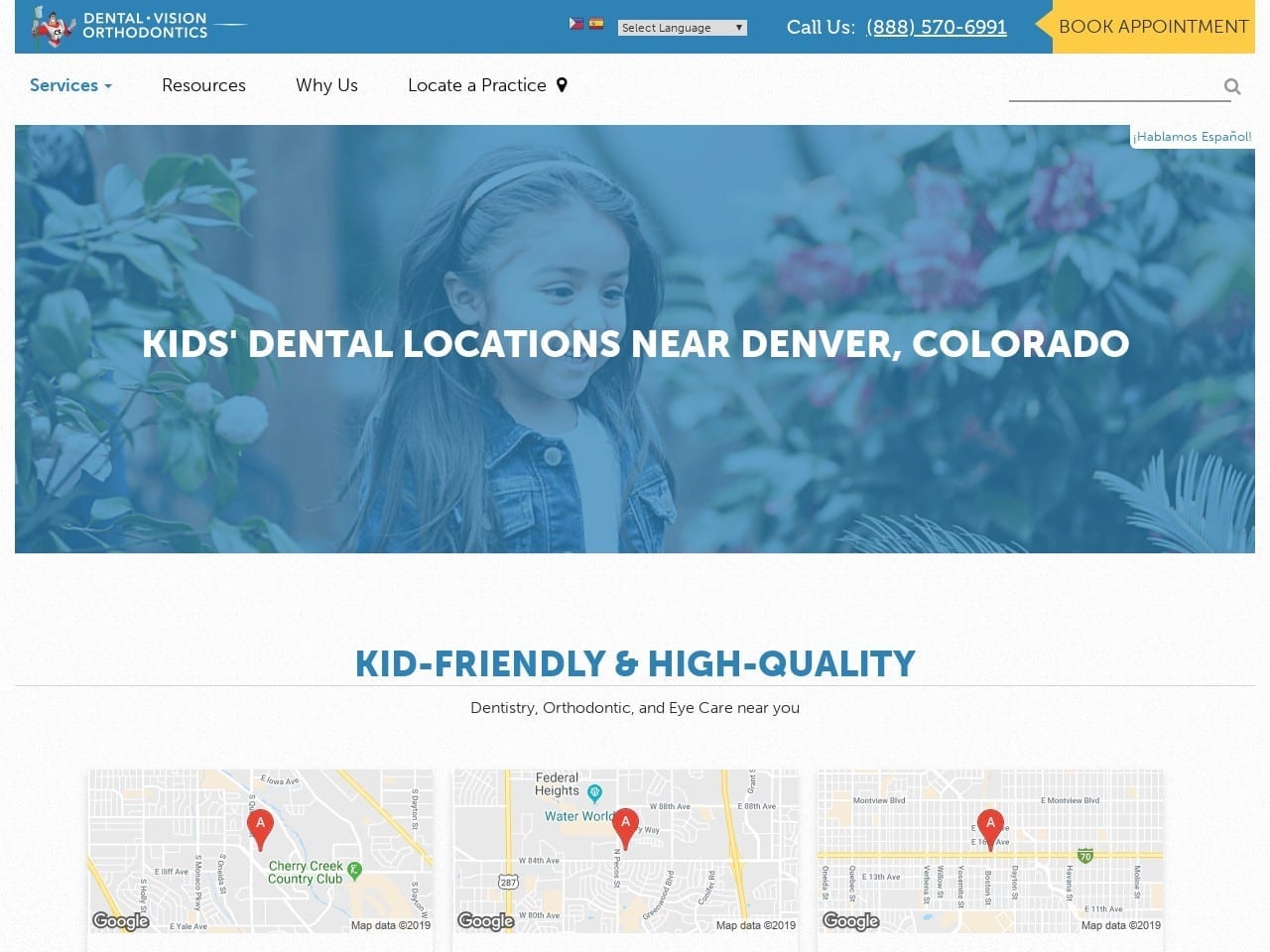 Adventure Dental Vision Dentist Website Screenshot from adventuredenver.com