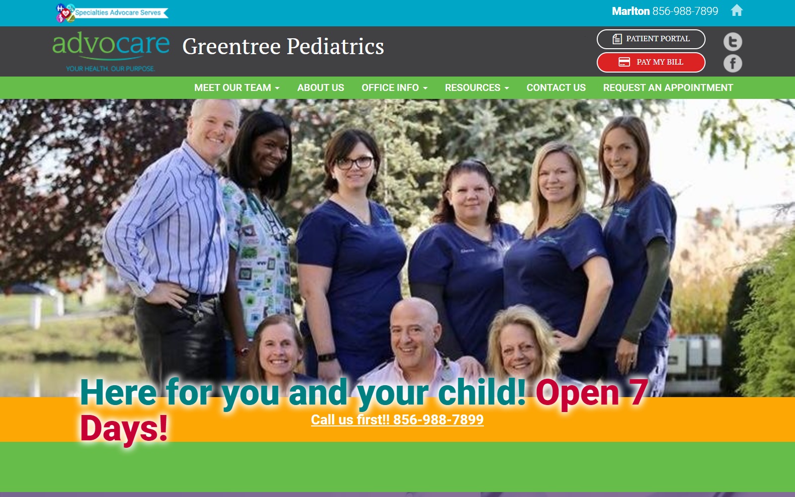 advocaregreentreepediatrics.com screenshot