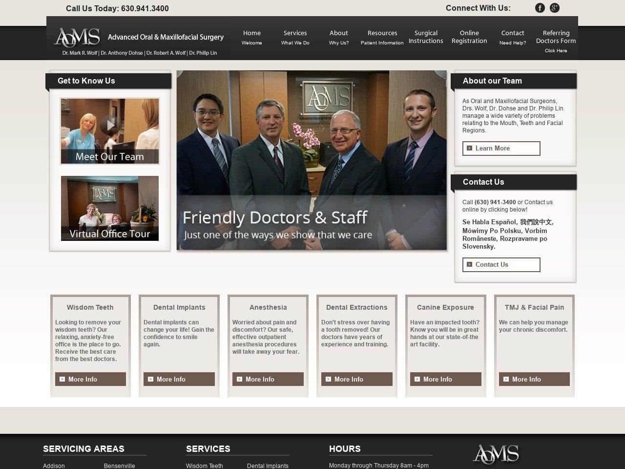 Dr. Mark R. Wolf DDS Website Screenshot from advoms.com