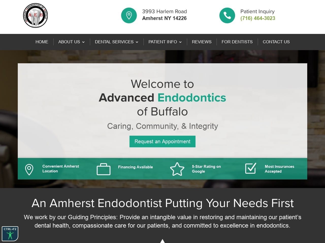 Advanced Endodontics Of Buffalo Dr. Hatim A. Hamad Website Screenshot from aebuffalo.com