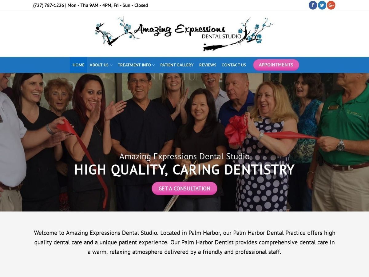 Amazing Expressions Dental Studio Website Screenshot from aedentalstudio.com