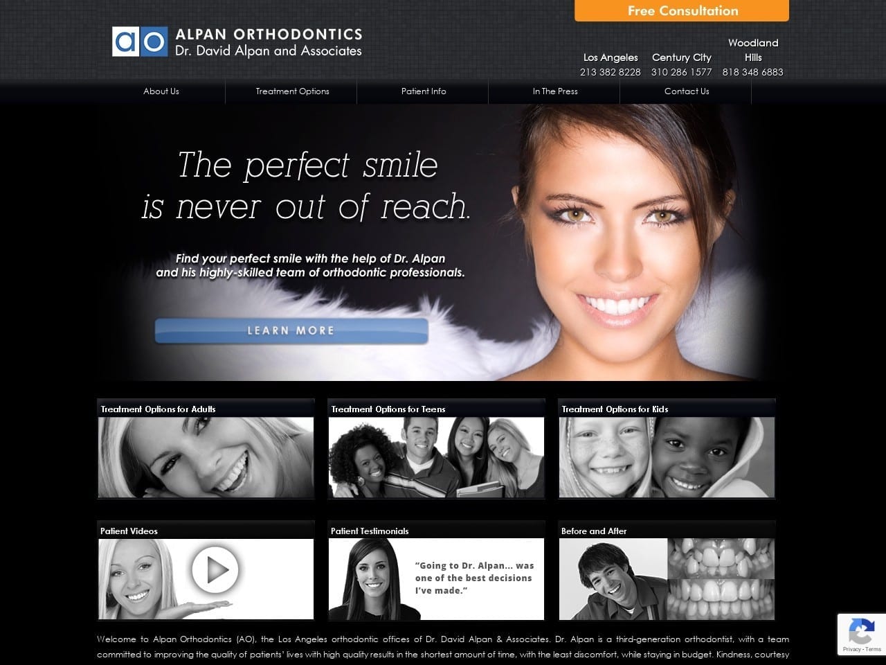 Aesthetic Orthodontics Website Screenshot from aeortho.com